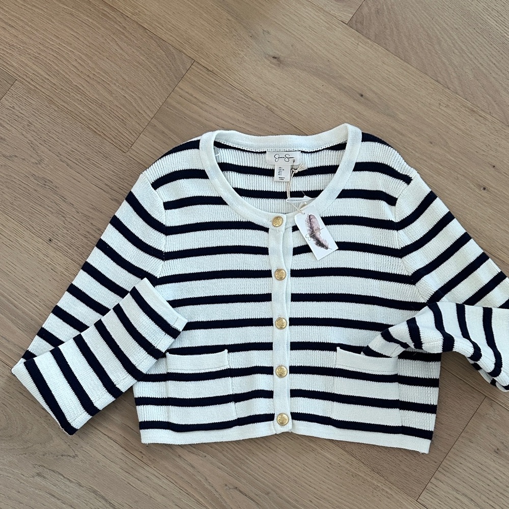 Jessica Simpson Navy and White Striped womens Sweater